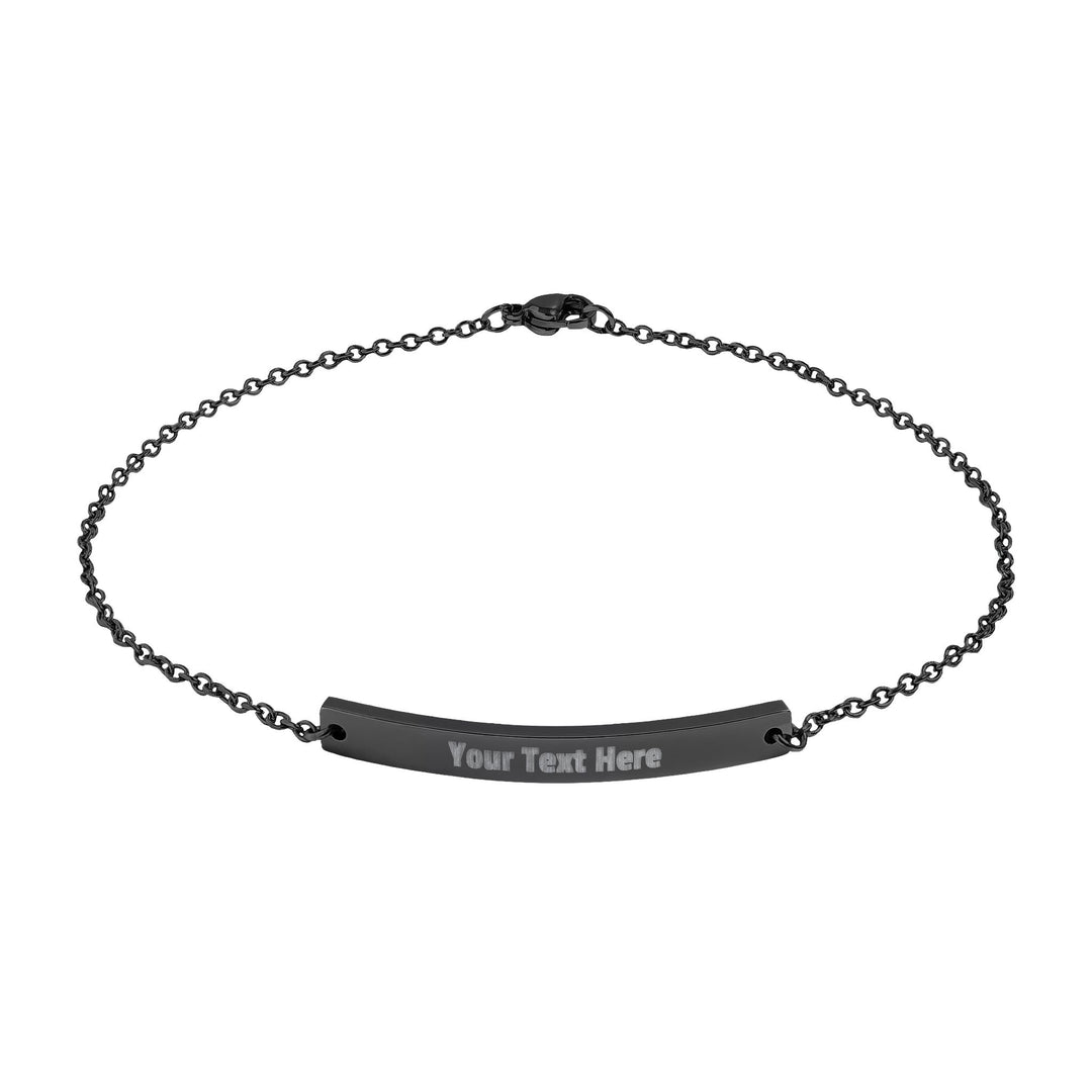 Engraved curved bar anklet from Printify featuring a sleek design and adjustable chain for a stylish accessory.