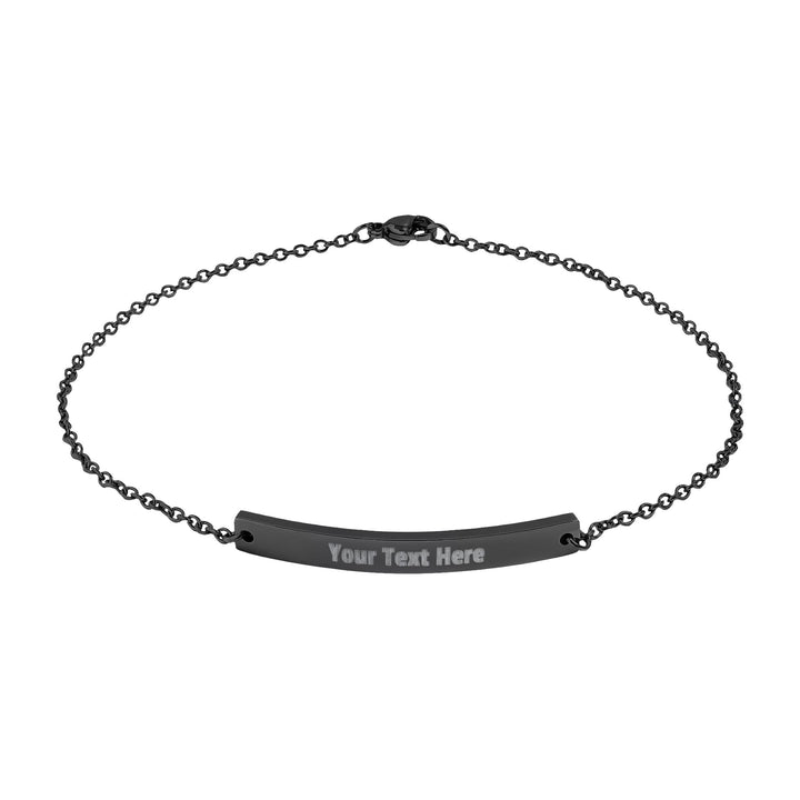 Engraved curved bar anklet from Printify featuring a sleek design and adjustable chain for a stylish accessory.