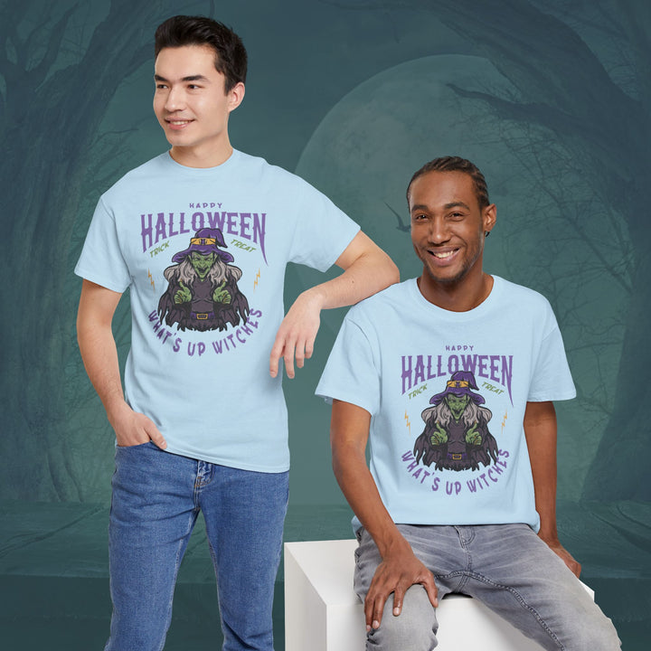 What's Up Witches Halloween Unisex Heavy Cotton Tee