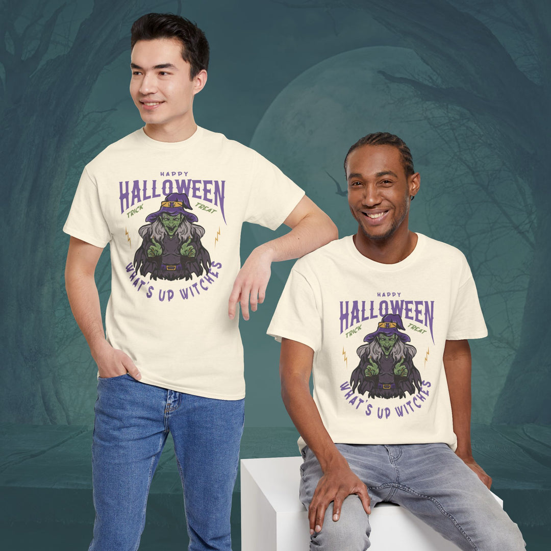 What's Up Witches Halloween Unisex Heavy Cotton Tee