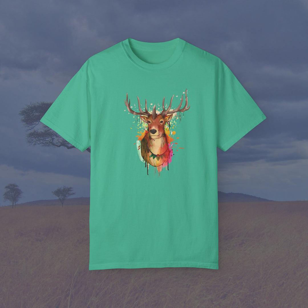 Majestic Elk Art Unisex Garment-Dyed T-Shirt