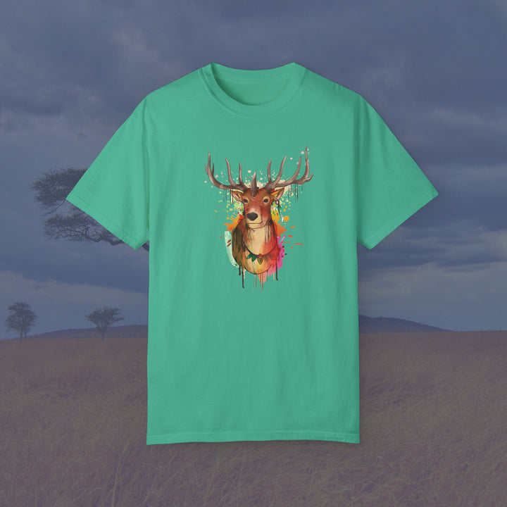 Majestic Elk Art Unisex Garment-Dyed T-Shirt