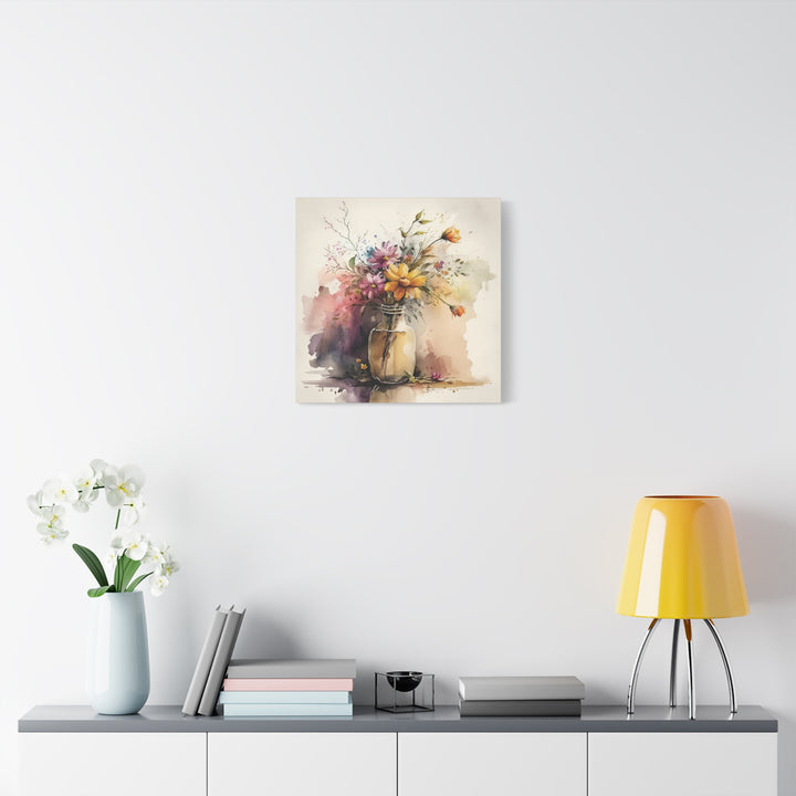 Watercolor Flower Vase Canvas Wall Art - Swag Stash