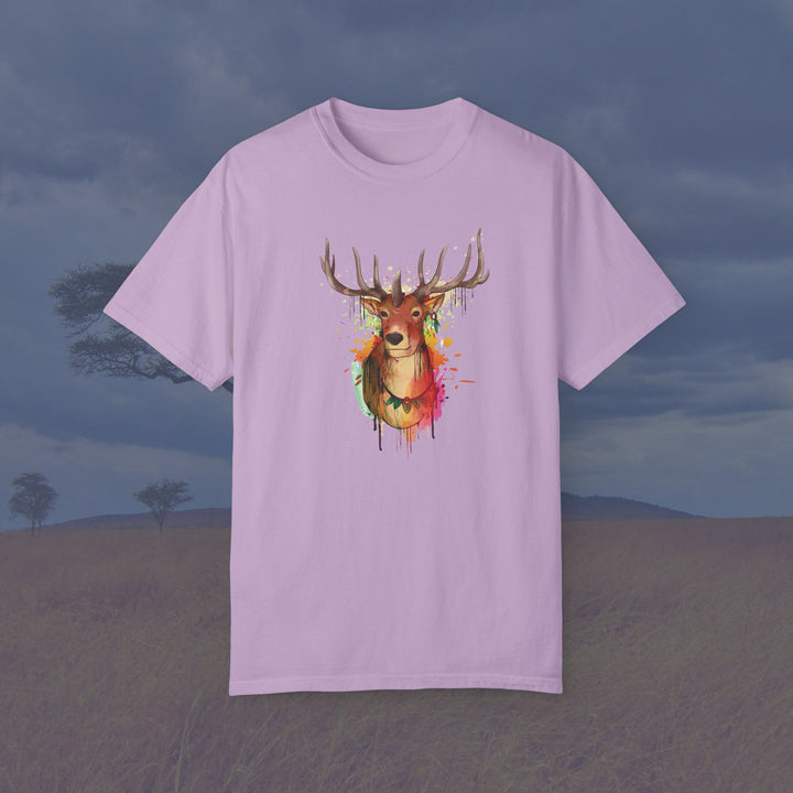 Majestic Elk Art Unisex Garment-Dyed T-Shirt