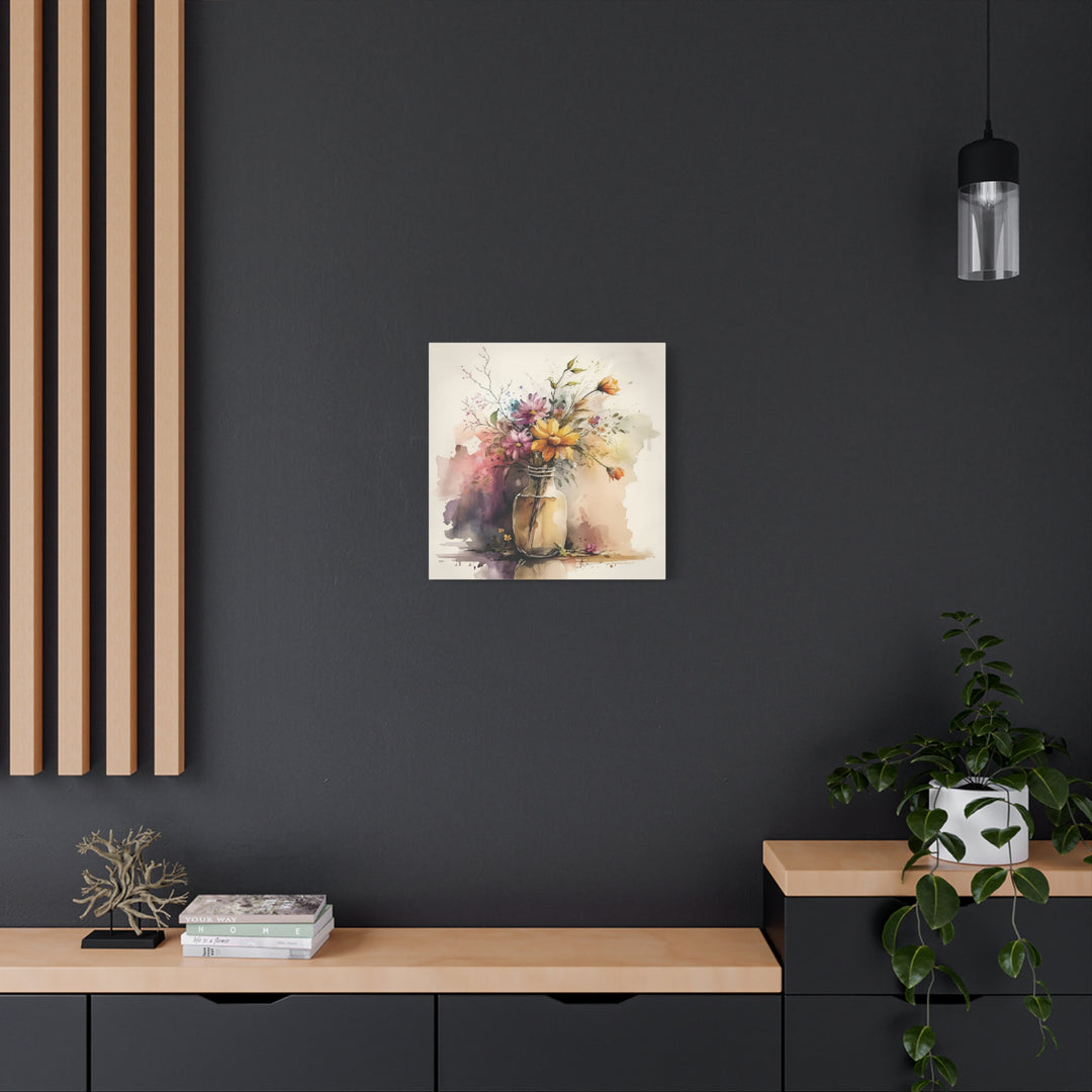 Watercolor Flower Vase Canvas Wall Art - Swag Stash