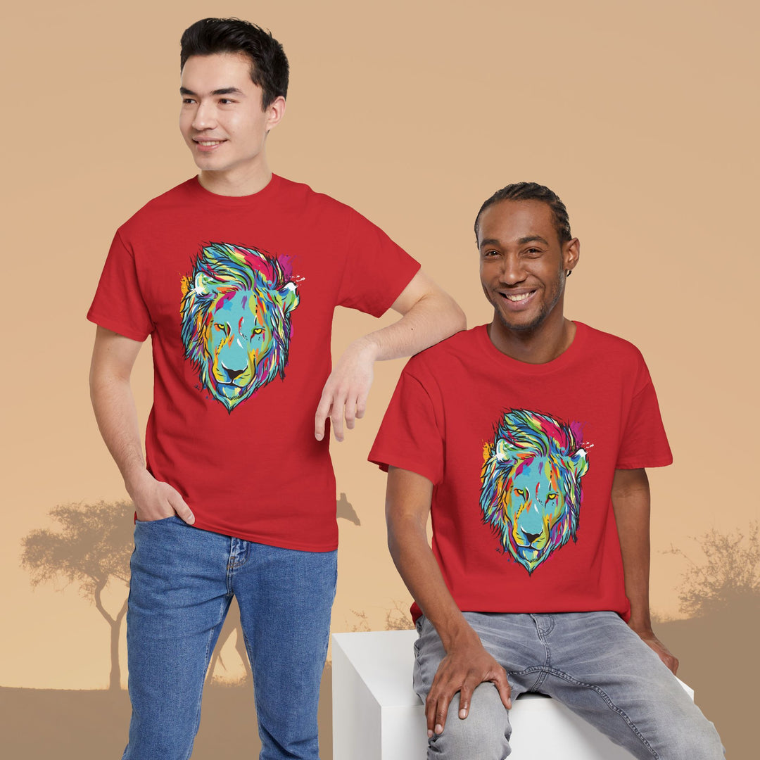 Color Splash Lion Graphic T-Shirt - Swag Stash
