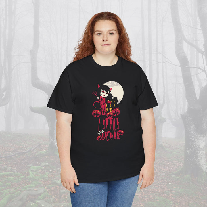 Little Miss Devil Halloween Unisex Heavy Cotton Tee