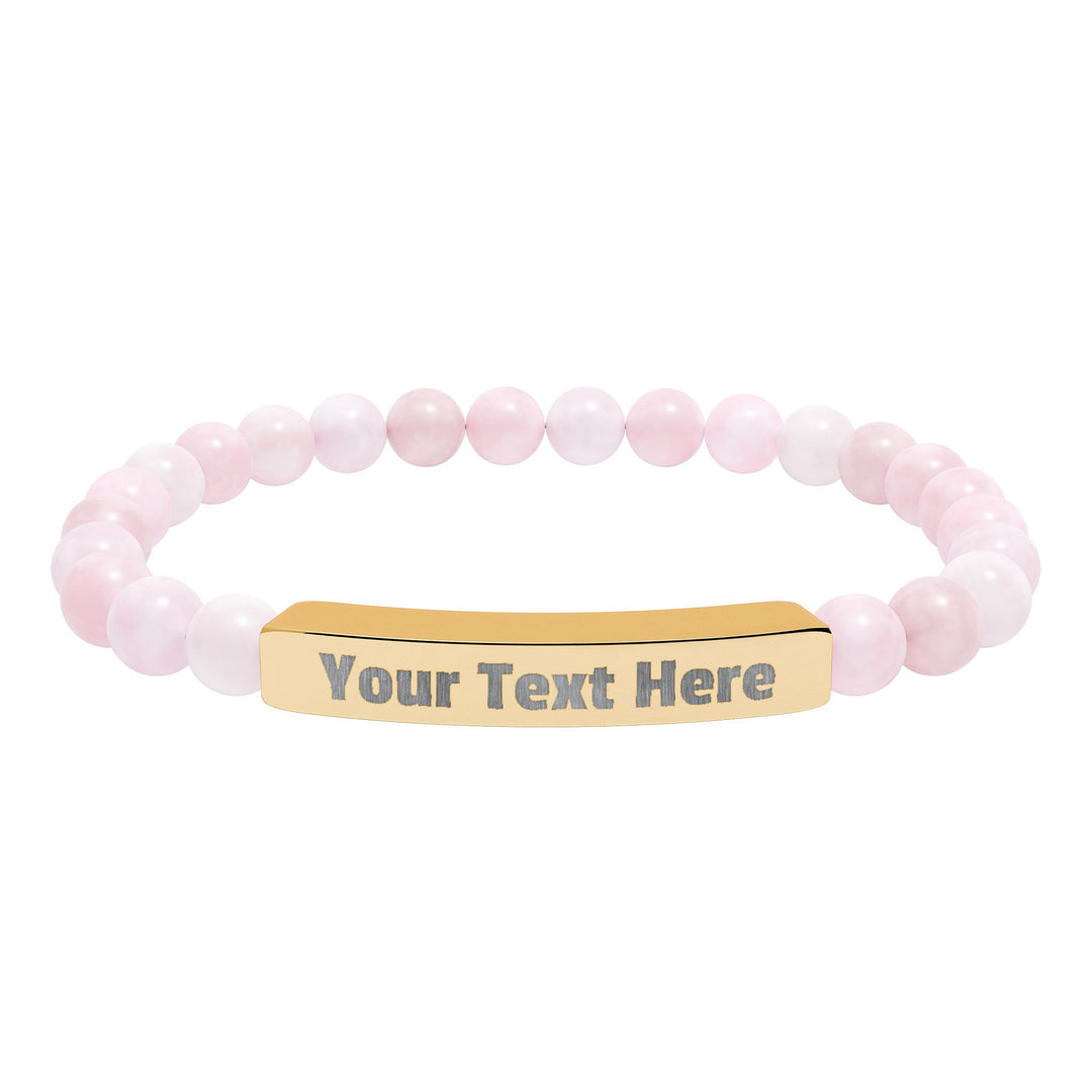 Engraved natural stone stretch bar bracelet by Printify, featuring unique stones and a stylish, flexible design.