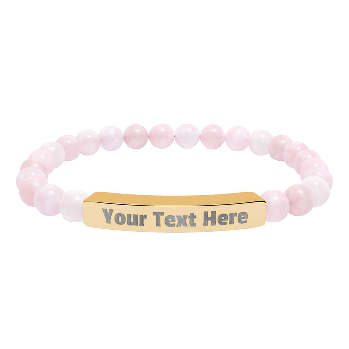 Engraved natural stone stretch bar bracelet by Printify, featuring unique stones and a stylish, flexible design.