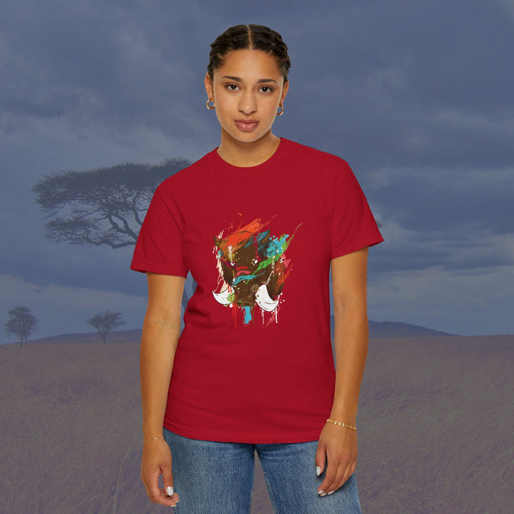 Bold Boar Splash Art Unisex Garment-Dyed T-Shirt