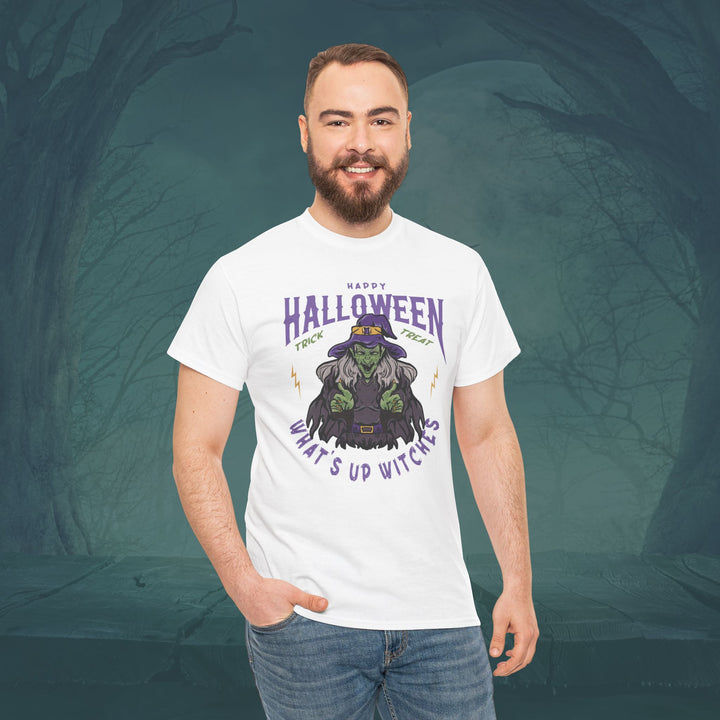 What's Up Witches Halloween Unisex Heavy Cotton Tee