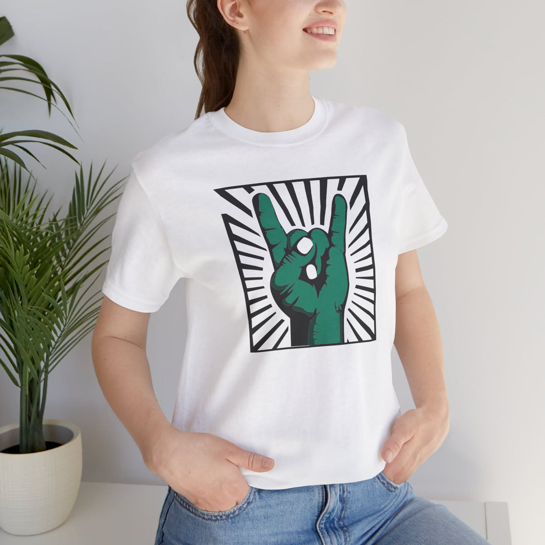 Green Hero Rock Hand Unisex Jersey Short Sleeve Tee