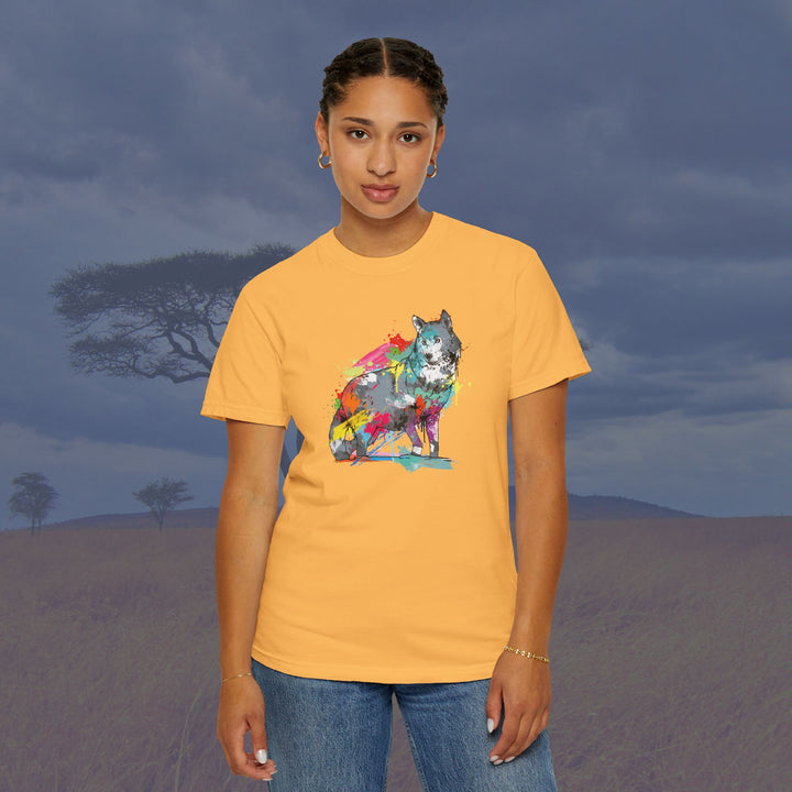 Color Splash Wolf Art Unisex Garment-Dyed T-Shirt