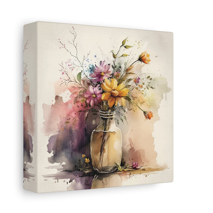 Watercolor Flower Vase Canvas Wall Art - Swag Stash