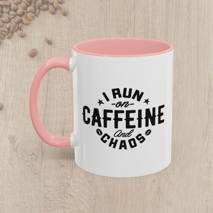 I Run on Caffeine and Chaos Accent Coffee Mug