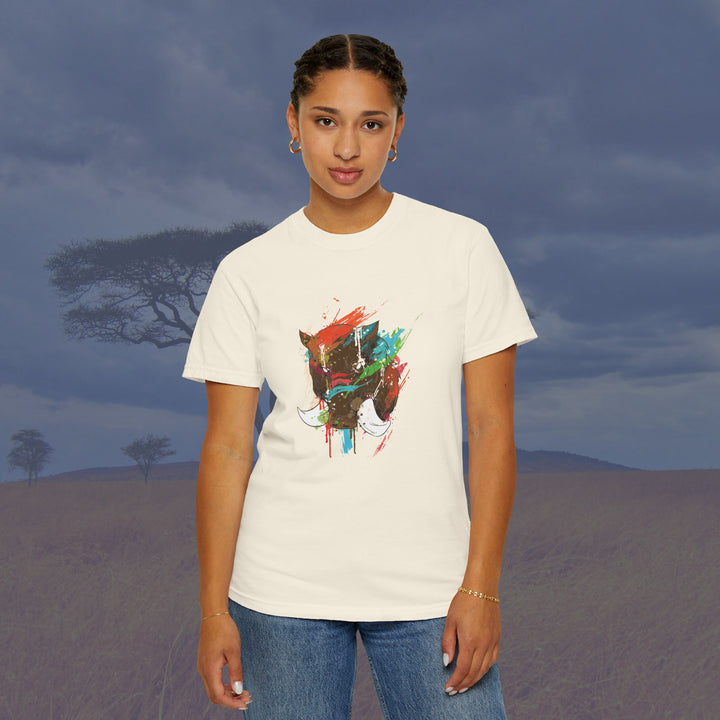 Bold Boar Splash Art Unisex Garment-Dyed T-Shirt