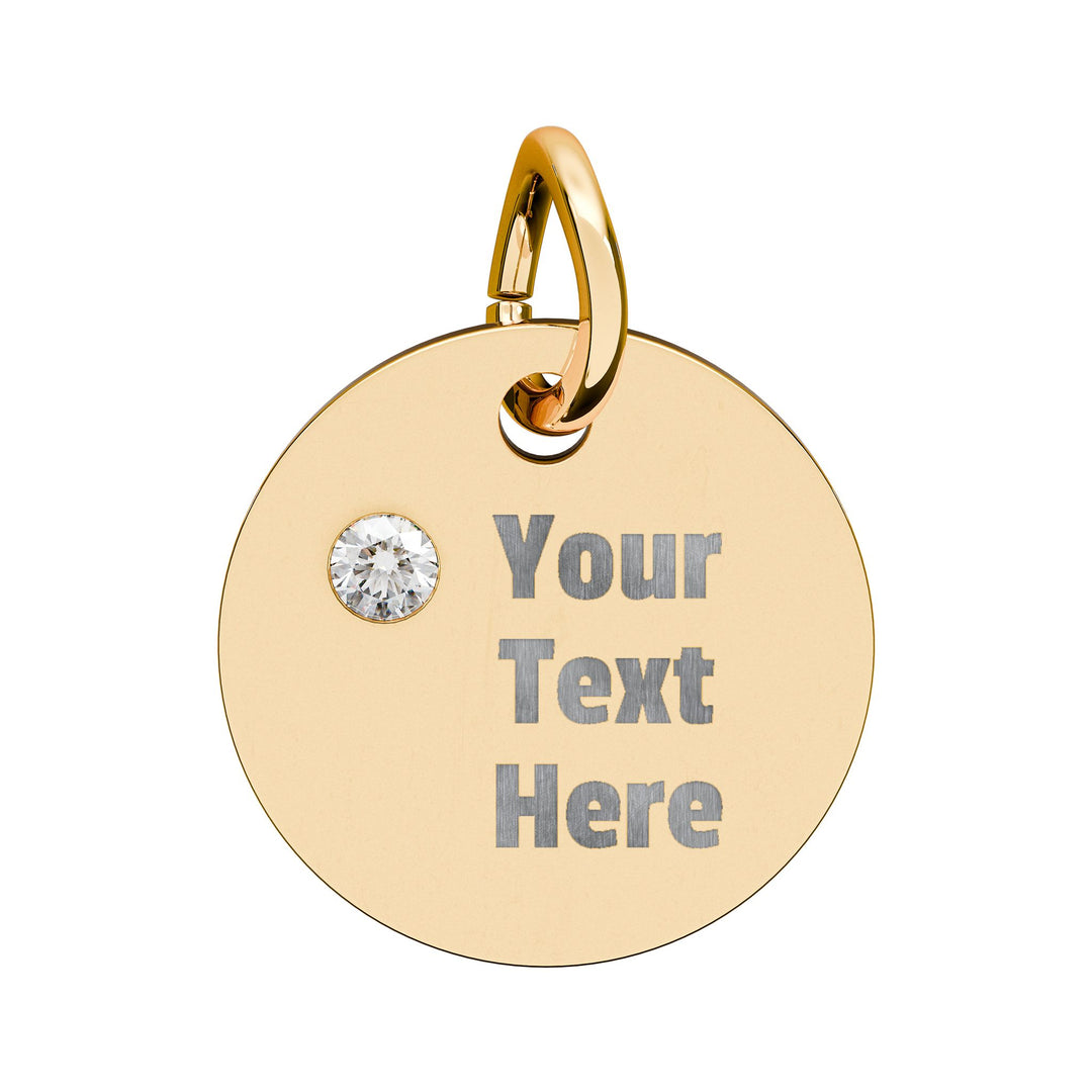 Engraved Birthstone Circle Charm from Printify, showcasing a personalized charm with a colorful birthstone detail.