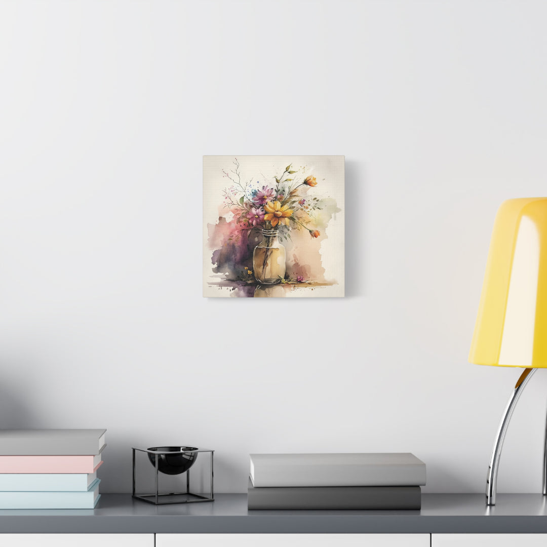 Watercolor Flower Vase Canvas Wall Art - Swag Stash