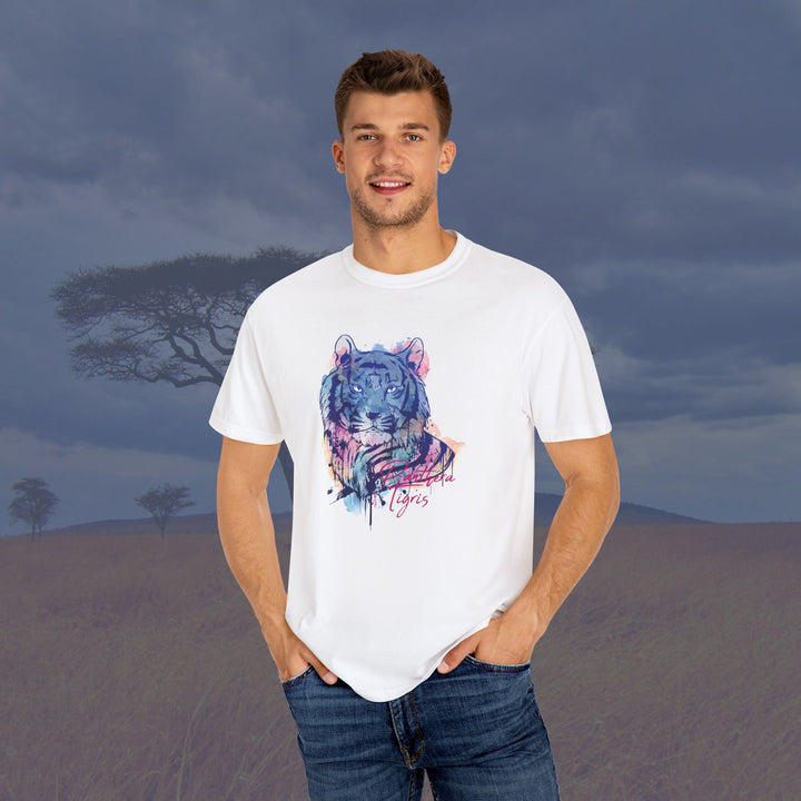 Watercolor Tiger Art Unisex Garment-Dyed T-Shirt