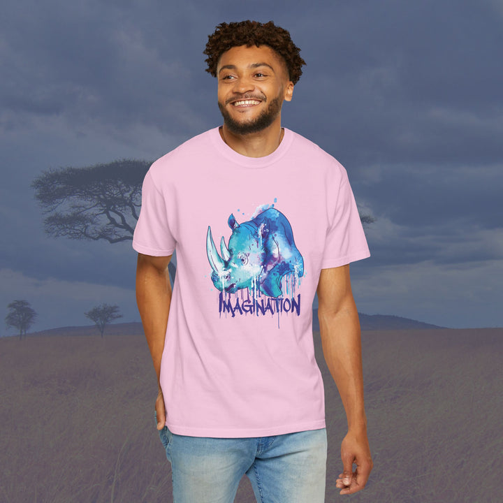 Vibrant Rhino Imagination Unisex Garment-Dyed T-Shirt