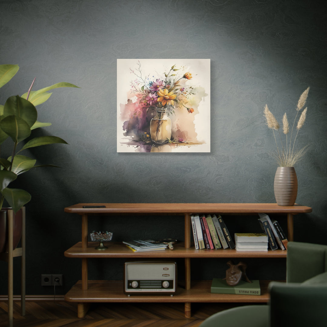 Watercolor Flower Vase Canvas Wall Art - Swag Stash