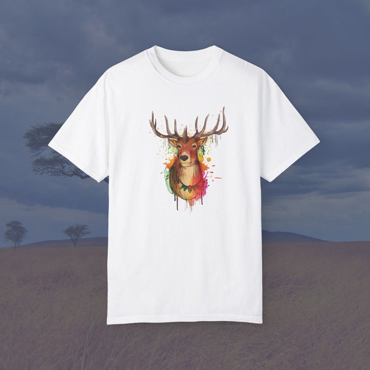 Majestic Elk Art Unisex Garment-Dyed T-Shirt