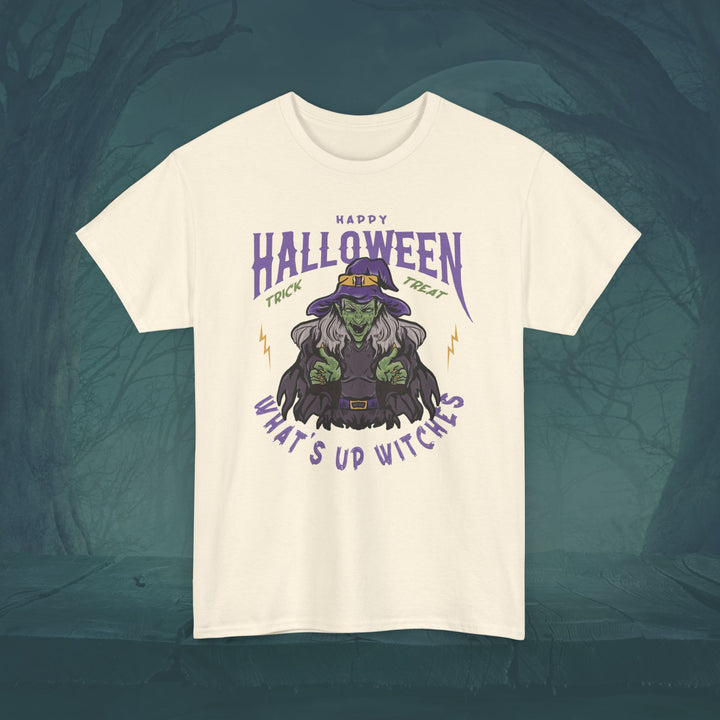 What's Up Witches Halloween Unisex Heavy Cotton Tee