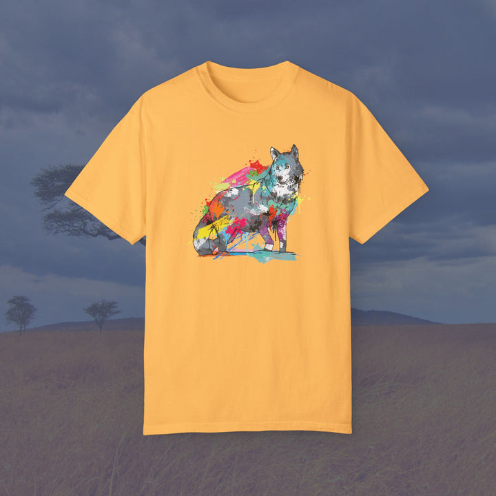 Color Splash Wolf Art Unisex Garment-Dyed T-Shirt