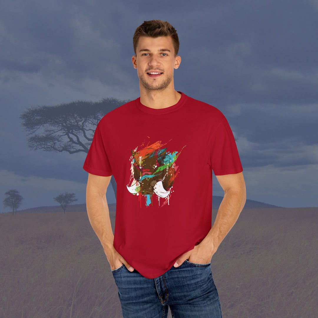 Bold Boar Splash Art Unisex Garment-Dyed T-Shirt