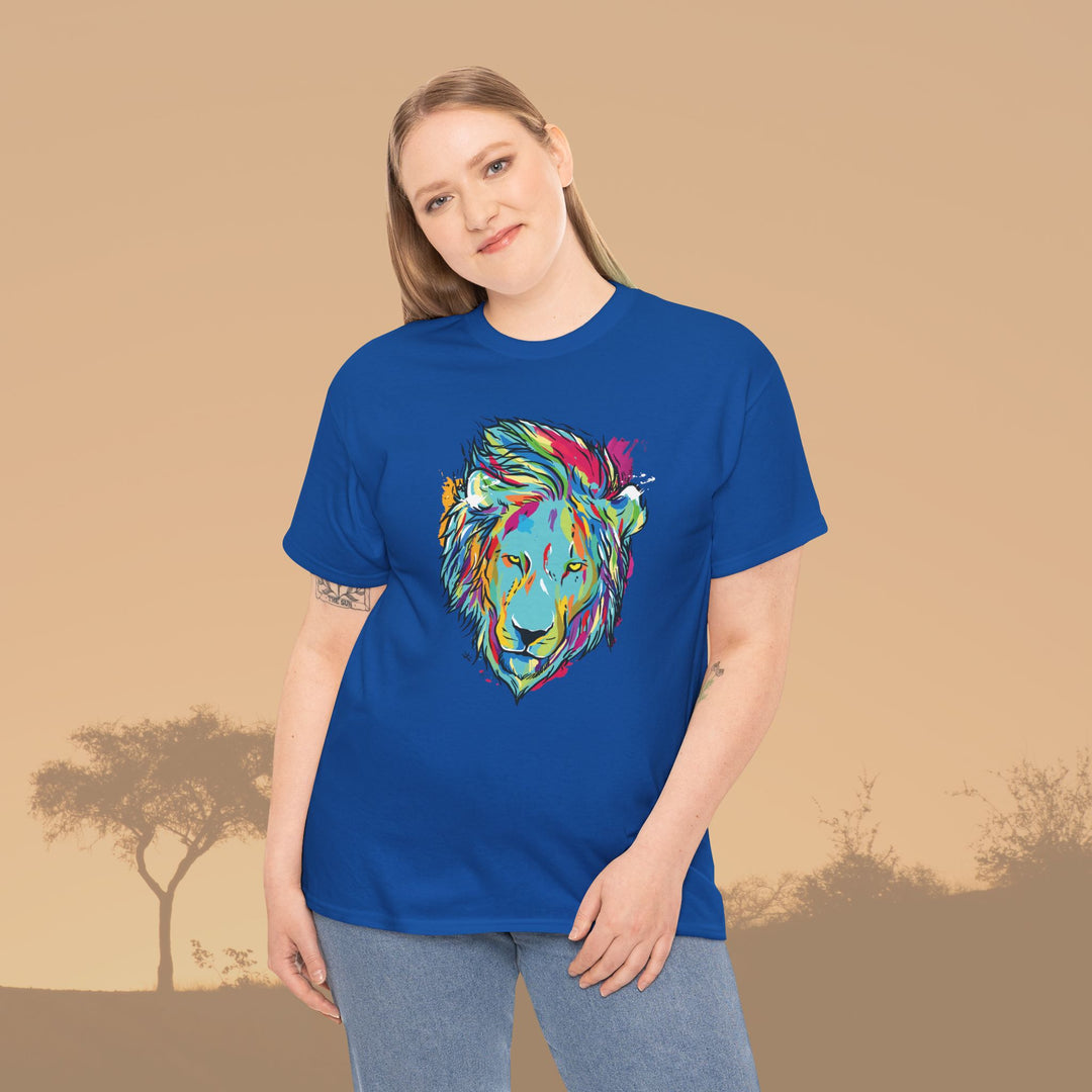 Color Splash Lion Graphic T-Shirt - Swag Stash