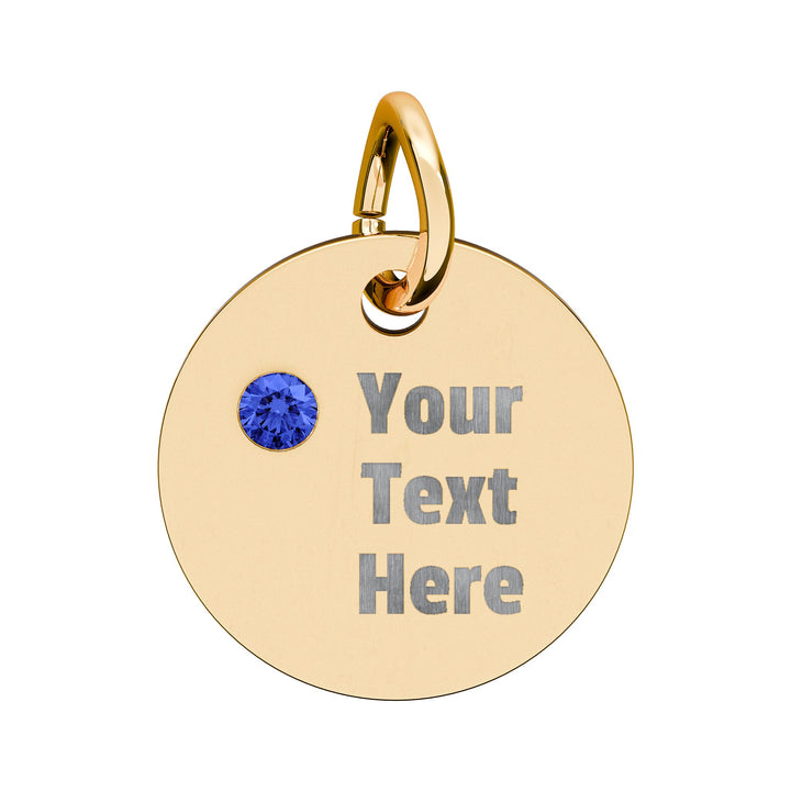 Engraved Birthstone Circle Charm by Printify, featuring a personalized design with colorful birthstones.