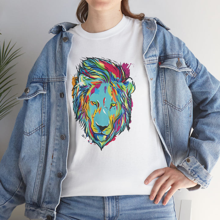 Color Splash Lion Graphic T-Shirt - Swag Stash
