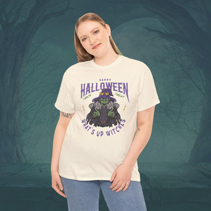 What's Up Witches Halloween Unisex Heavy Cotton Tee