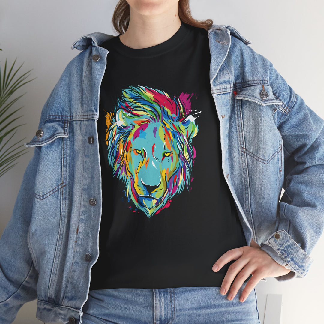 Color Splash Lion Graphic T-Shirt - Swag Stash