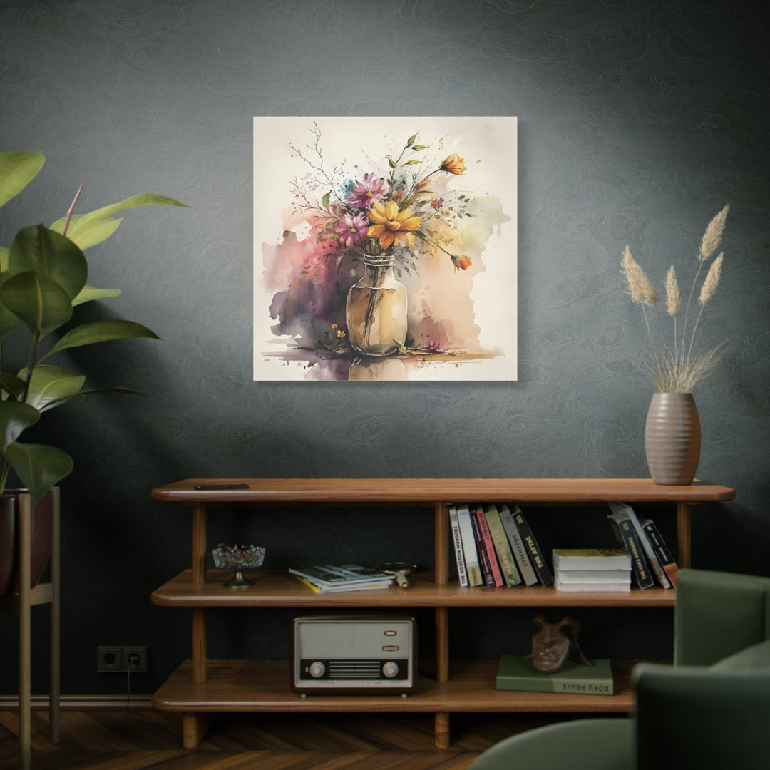 Watercolor Flower Vase Canvas Wall Art - Swag Stash