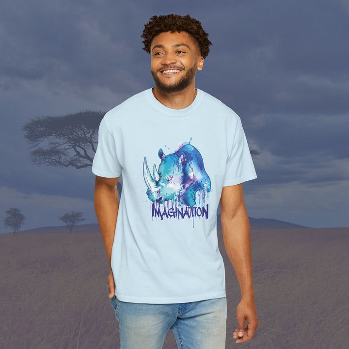 Vibrant Rhino Imagination Unisex Garment-Dyed T-Shirt